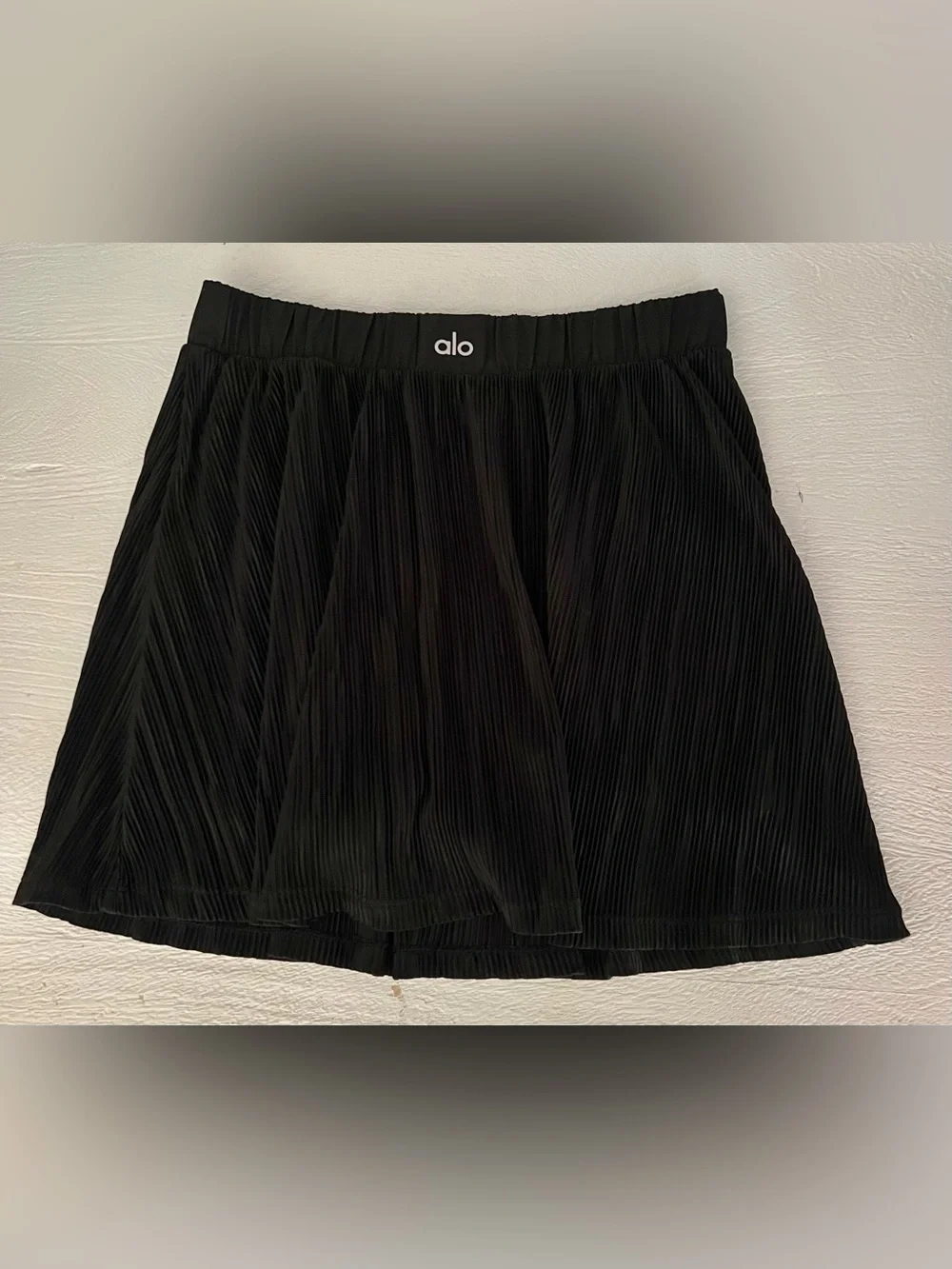 ALO Yoga Black Micro Plisse Tennis Skirt Skort XS
